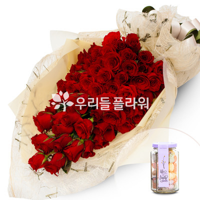 100송이꽃다발+사탕