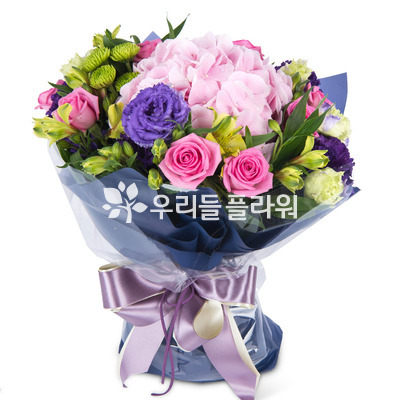 수국과장미혼합다발