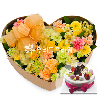 달콤한사랑하트박스+케이크