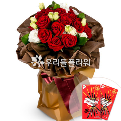 꽃다발+빼빼로2개 v74