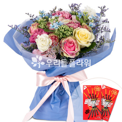 꽃다발+빼빼로2개 v73