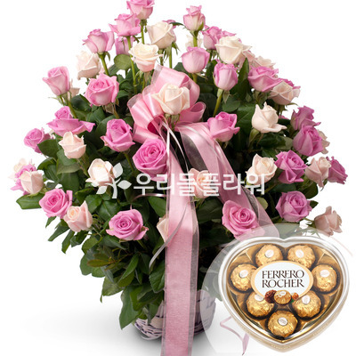 비올드꽃바구니+초콜릿