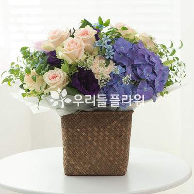 블루수국바구니