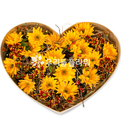 해바라기하트꽃상자