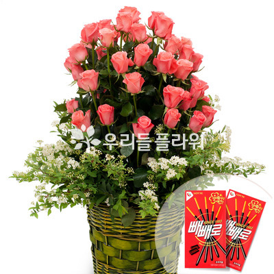 꽃바구니+빼빼로2개 v65