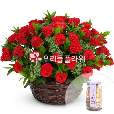 정열의 레드 장미(캔디상자)