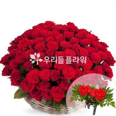 빨간장미바구니(대)