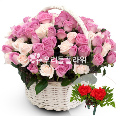 분홍장미혼합바구니4