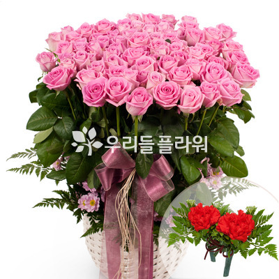 꽃바구니+코사지2개(꽃행복350호)