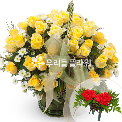 노랑장미혼합바구니2