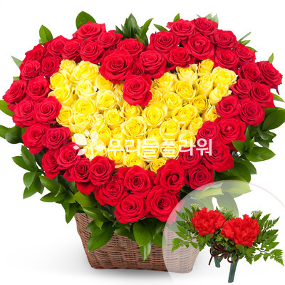 하트장미혼합바구니